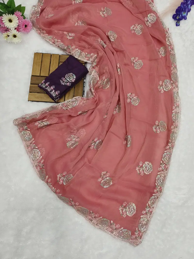 3M Designer Gold Coin Shimmer Party Wear Sarees Wholesale Shop In Surat
